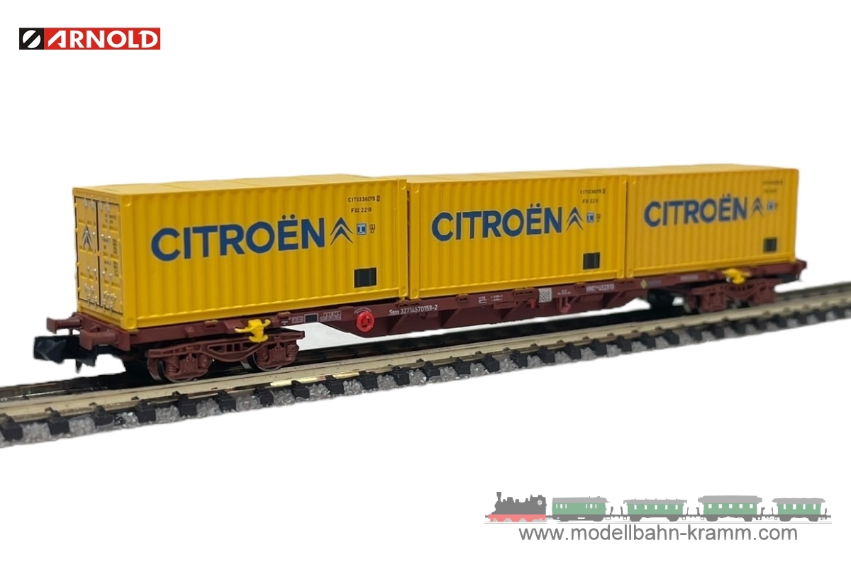 Arnold 6652 - N Flachwagen mit Container Citroen RENFE