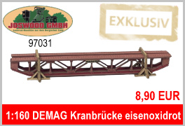 Joswood 97031 N Kranbrücke DEMAG mit Rostschutzanstrich eisenoxidrot Mennig