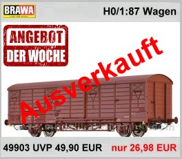 Brawa 49903 H0 DC Gedeckter Güterwagen Gbs 258 DB AG, Epoche V