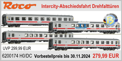 Roco 6200174 H0 DC 4er Set IC Abschiedsfahrt Drehfalttüren und Bordbistro